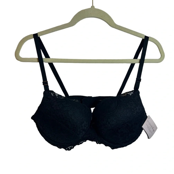 NWT SMART & SEXY BLACK LACE PUSH UP BRA - Picture 1 of 6